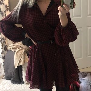 plaid flowy dress